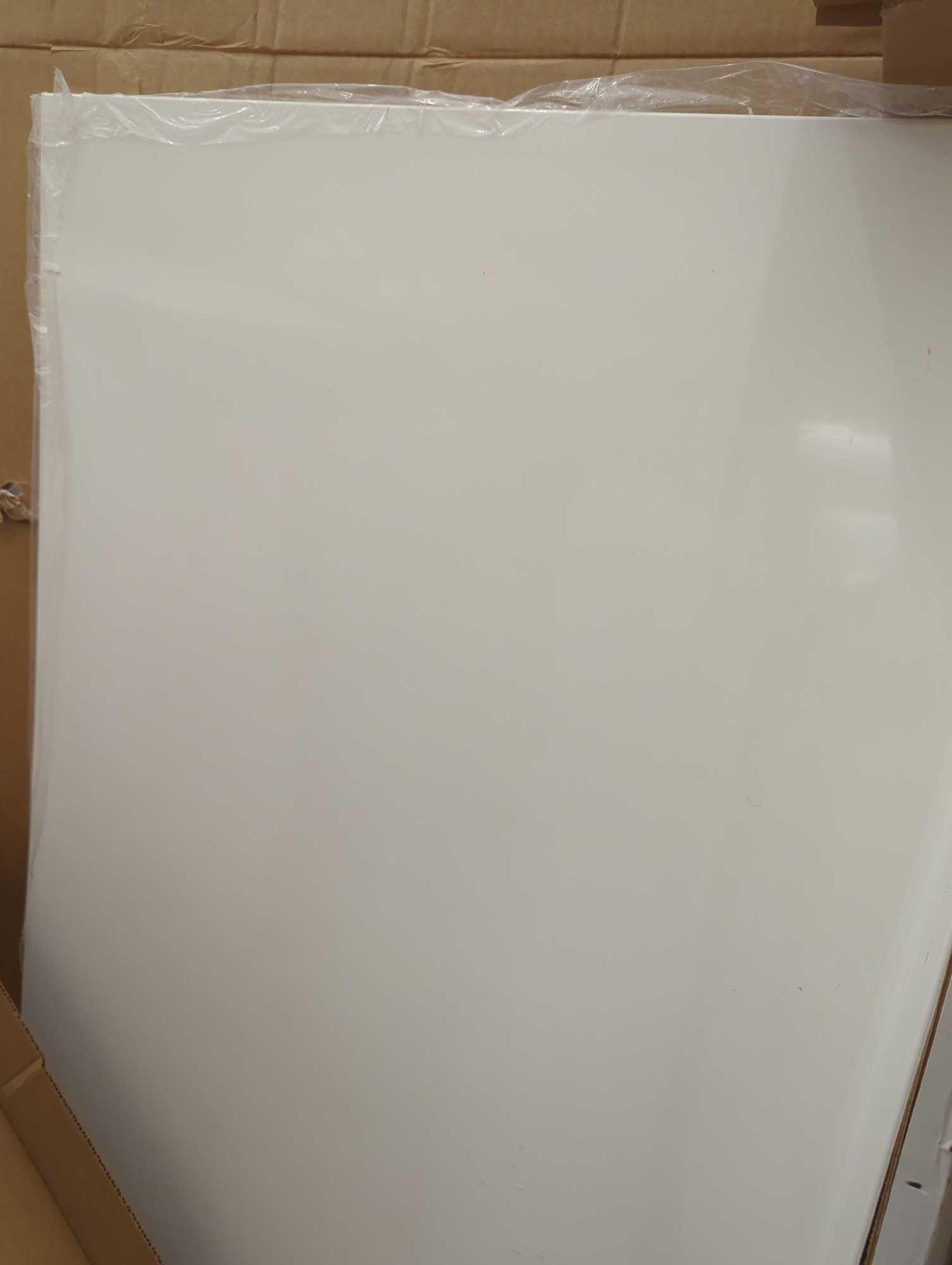 MUSTEE Durawall 30 in. x 60 in. x 58 in. 3-Piece Easy Up Adhesive Alcove Bath Tub Surround in White,