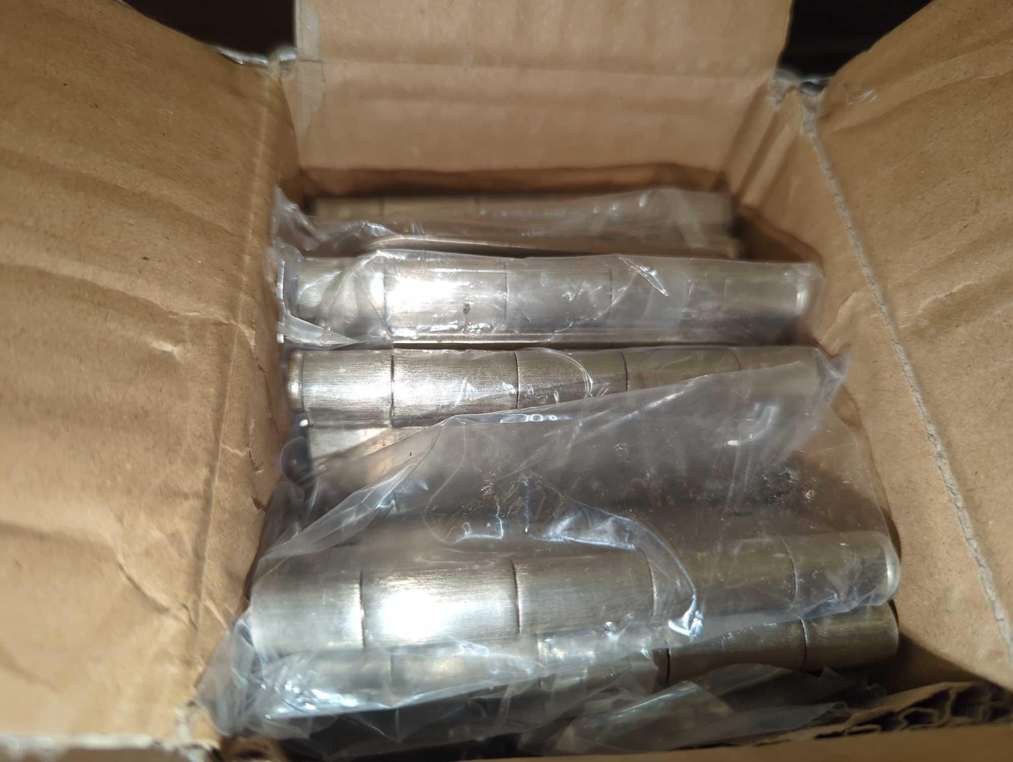 Box Lot of Onward 3 in. x 3 in. Brushed Nickel Full Mortise Butt Hinge with Removable Pin, Retail