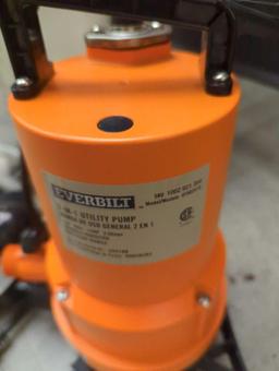 Everbilt 1/4 HP 2-in-1 Submersible Utility and Transfer Pump, Appears to be New in Open Box Retail