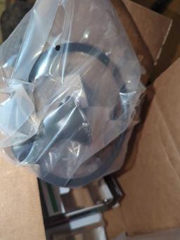 Box Lot of Assorted Items Including Traeger Bucket Liner - 5 Pack, Delta Ashlyn Wall Mount Round