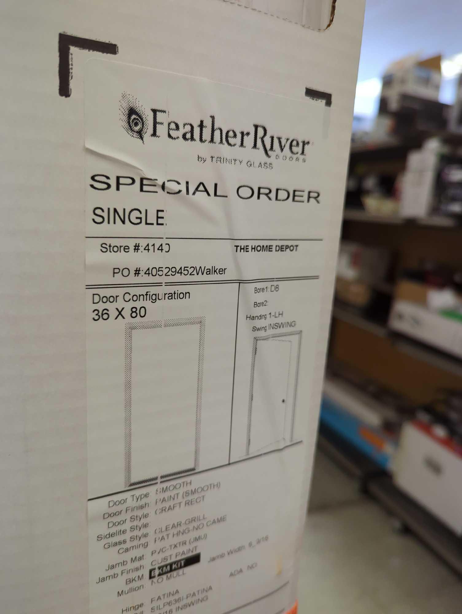 (Custom Made) Feather River Doors 36 in. x 80 in. 6 Lite Clear Craftsman Smooth Wine Red Left-Hand