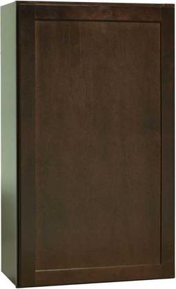 Hampton Bay Shaker 21 in. W x 12 in. D x 36 in. H Assembled Wall Kitchen Cabinet in Java, Retail