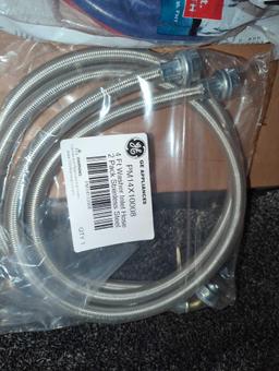 Lot of 2 Items Including GE 4 ft. Universal Stainless Steel Washer Hoses with 90 degree Elbow
