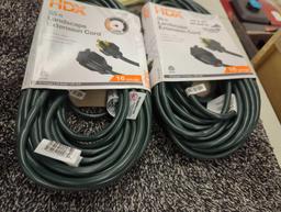 Lot of 2 HDX 55 ft. 16/3 Green Outdoor Extension Cord, Appears to be New in Factory Package Retail