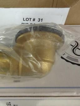 EASTMAN 1-1/2 in. Brass Waste and Overflow Shoe, Appears to be New in Factory Sealed Box Before