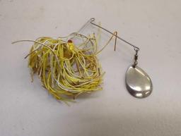 Tackle Box and contents including various fishing lures of similar style. Comes as is shown in