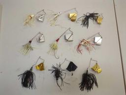 Tackle Box and contents including various fishing lures of similar style. Comes as is shown in