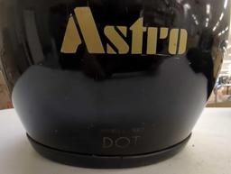 Arai Astro Snell '80 black helmet. Comes with navy blue helmet cover and black Thinsulate insulation