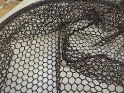 Large black/silver metal fishing net. Comes as is shown in photos. Appears to be used. 19.5"W x 62"H
