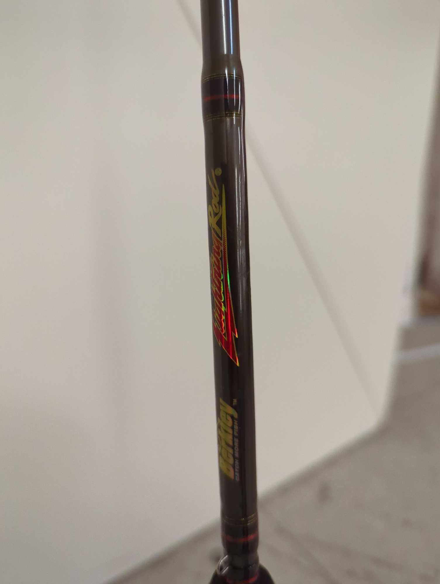Berkley 5'6" Lightning Rod, Medium heavy casting, IM6 graphite fibers. Lure 3/8 - 3/4 Trilene 10 -