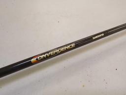 Shimano 6'6" convergence graphite fishing rod. Line 10-20 lb Lure 1/4-3/4 oz Comes as is shown in