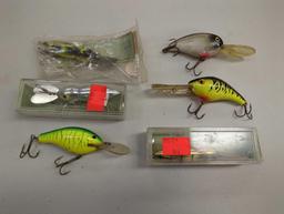 Tackle Box and contents including various fishing lures of similar style. Comes as is shown in