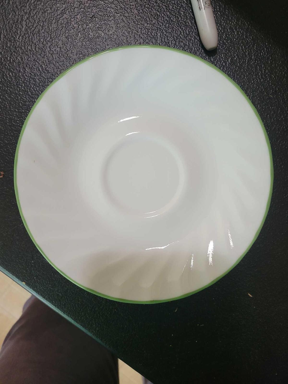 Four Corelle saucers, one Corelle bowl and one Noritake saucer. $1 STS