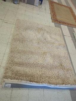 CARPET ART DECO COMFORT AREA RUG, BEIGE, MEASURES 5' 3"X7'5"