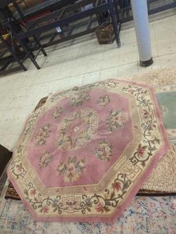 MACHINE MADE AREA RUG, OCTAGONAL 71 1/2"L