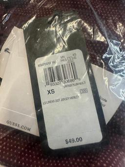 GUESS Mens Linen Dot Jersey Henley Retail $49 Size-XSmall