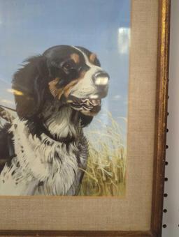 FRAMED IT MATTED PRINCE, MAN WITH HUNTING DOG, 13 1/2"X 17"W