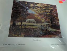 UNFRAMED SIGNED AND NUMBERED PRINT, SUNDANCE BY K.D. KOTULAK 13 3/4"X10 5/8"W, 14/975