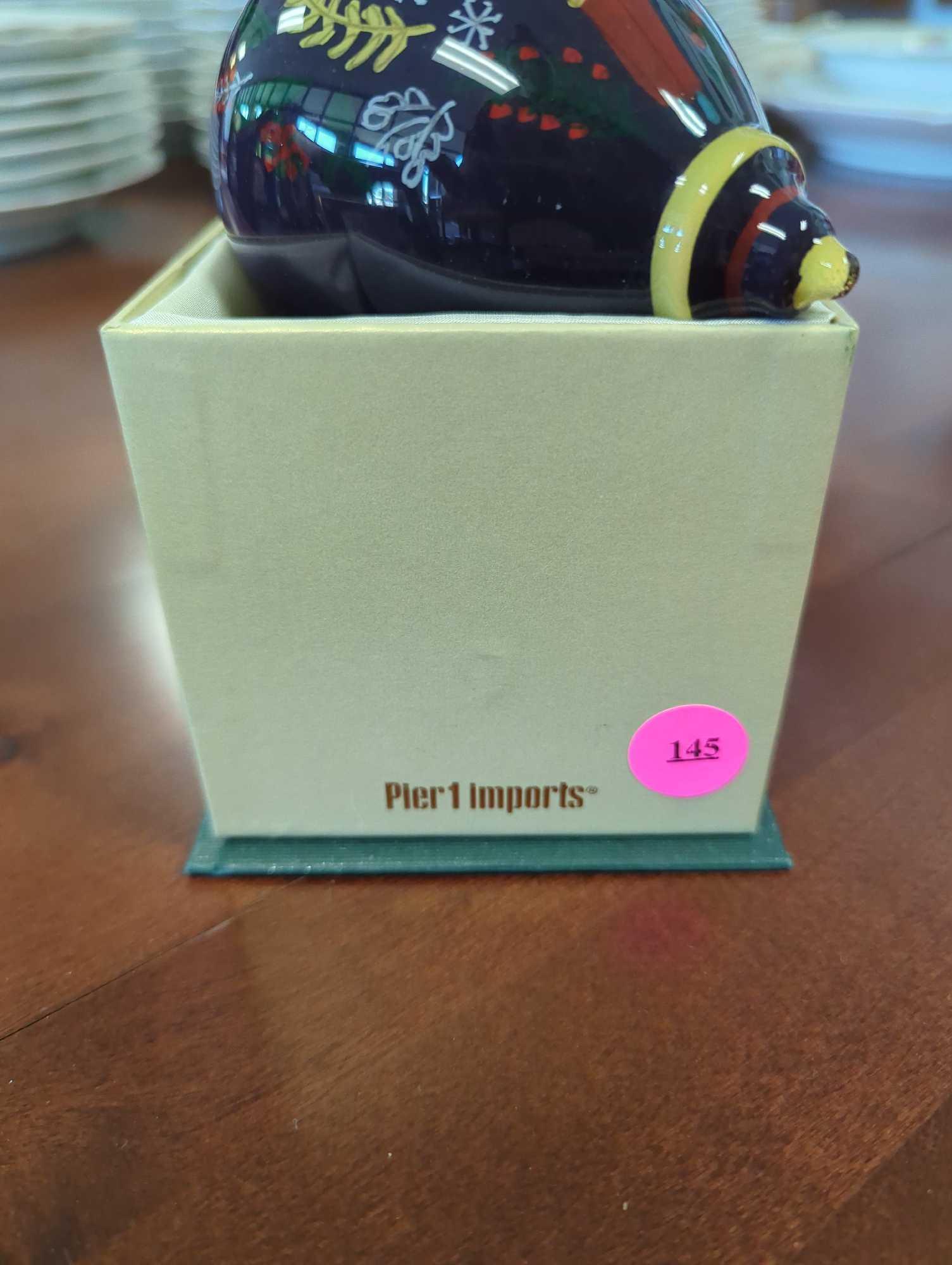 Pier 1 One Nutcracker Glass Ornament Li Bien Handpainted Finial 2019 Gift Box, What you see in