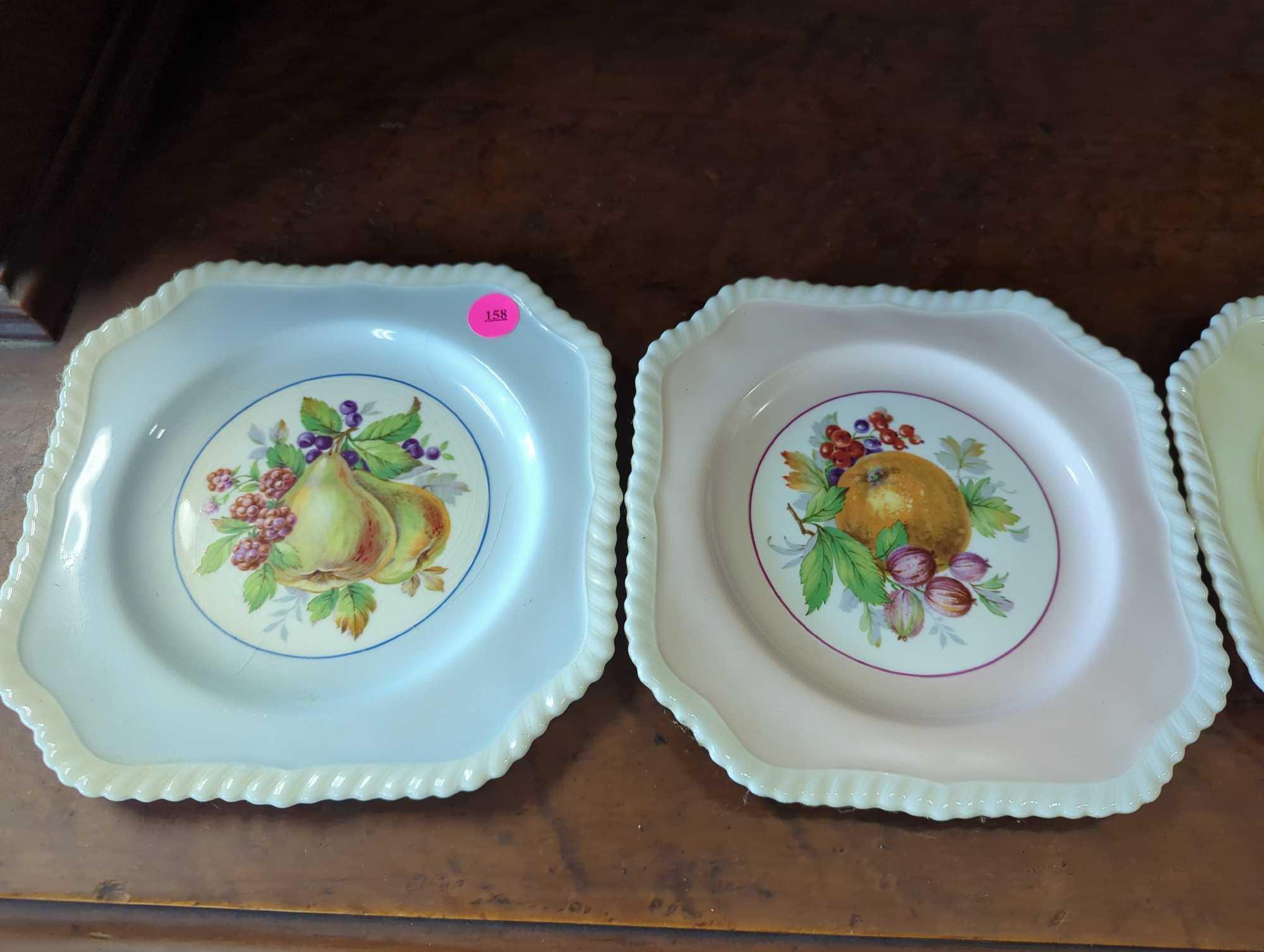 4pcs 1930s Johnson Bros England Square Sandwich / Salad Plate California Pattern, What you see in