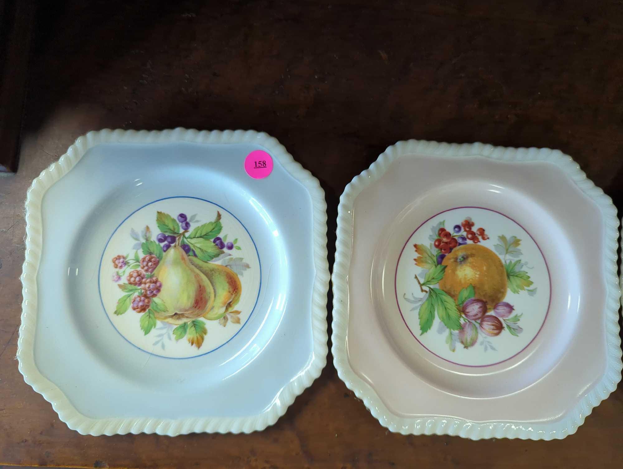 4pcs 1930s Johnson Bros England Square Sandwich / Salad Plate California Pattern, What you see in