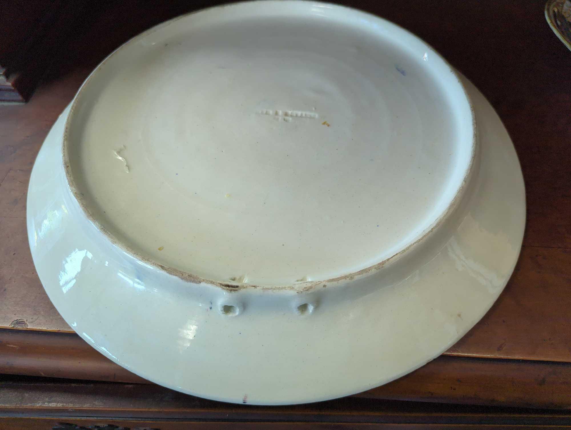 Ceramic Decorative plate - Similar to Vario Antico style, Measure Approximately 14 inches In