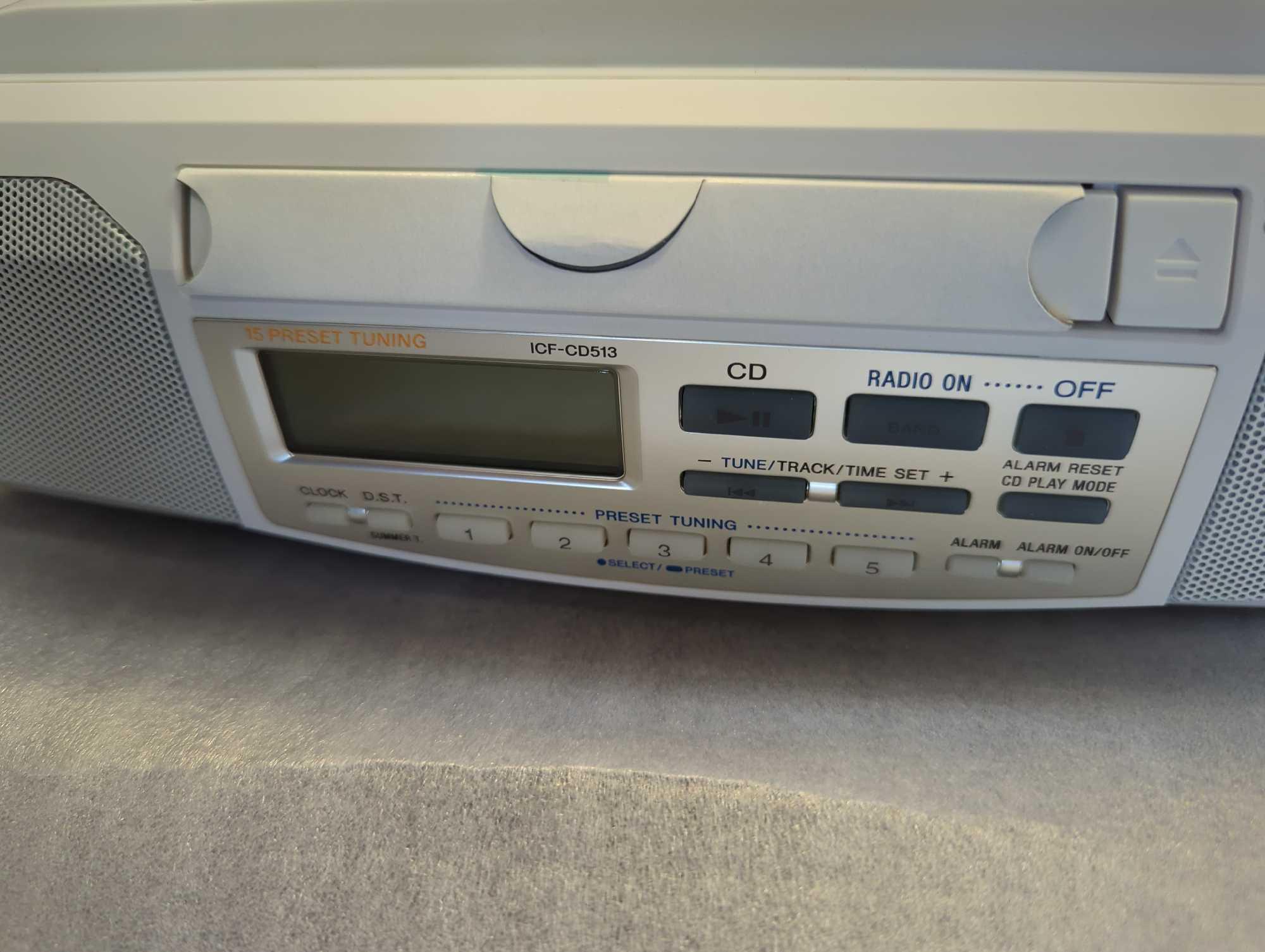 Sony AM FM CD under top cabinet radio Model ICF-CD513, New In The Box Retail Price Value $35, What