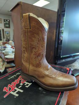 Double H Boots Model DH5232, Jase Brown Western Mens Size 8.5 D Boots, In Excellent Condition In