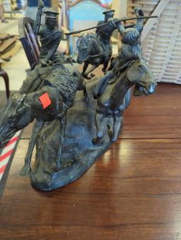 Old Dragoons, Finest US Lost Wax Bronze Sculpture By Frederic Remington Large Measure Approximately