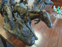 Old Dragoons, Finest US Lost Wax Bronze Sculpture By Frederic Remington Large Measure Approximately