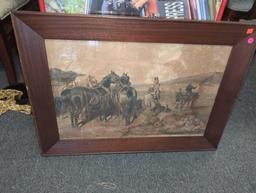 Framed Print of "Horses in the Autumn" by JF Herring, Approximate Dimensions - 34" x 24", What You