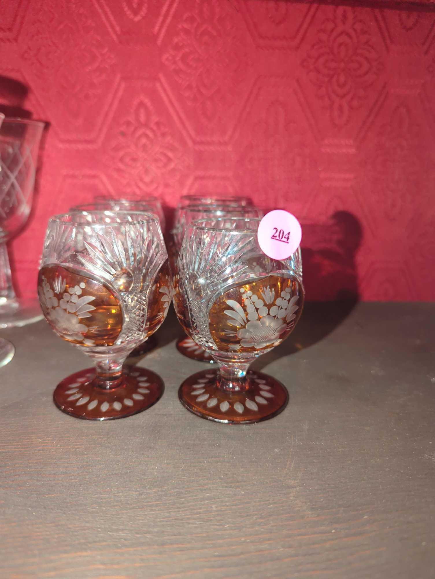 Lot of 6 Rummer Glas Set 6 Liqueur Glass Rummer Glasser Vintage, Retail Price Value $90, What you