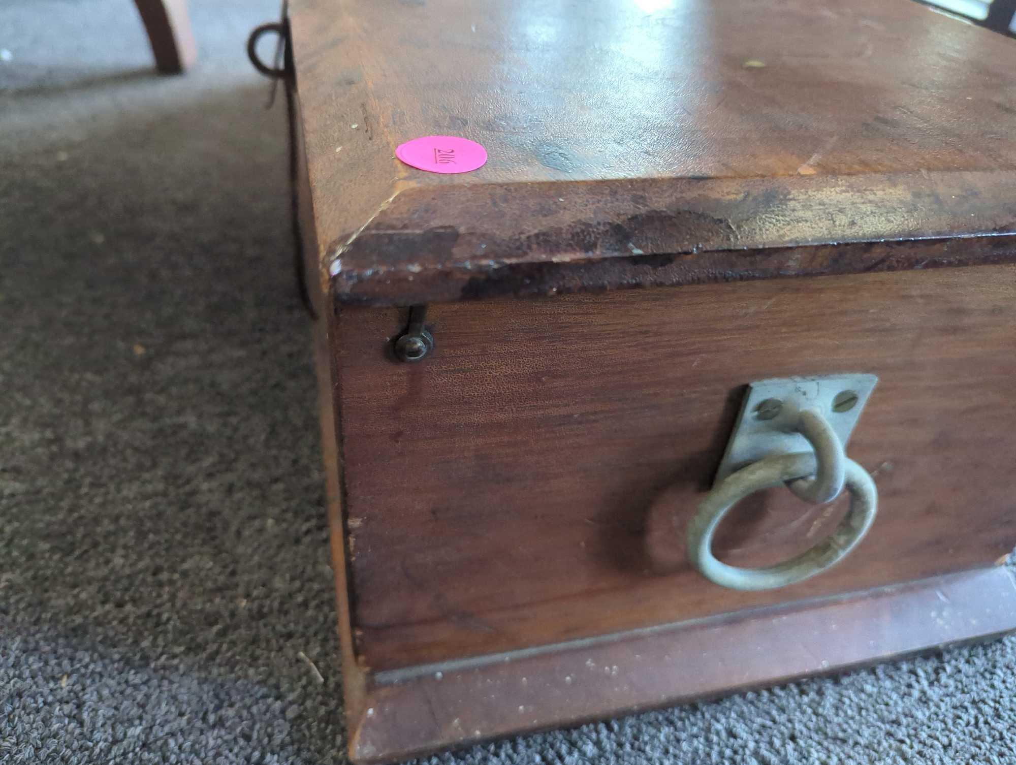 Replica of a 19th Century Seaman?s Chest, Measure Approximately 33 in x 12 in x 9 in, Has Some Signs