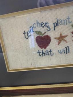 Framed Print with the Quote "Teachers Plant Seeds of Knowledge that will Grow Forever", Approximate