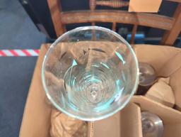 Box of (6) 1950's Libbey Turquoise/Aqua Atomic Fish Pilsner Glasses, Retail Price $85, All Appear to