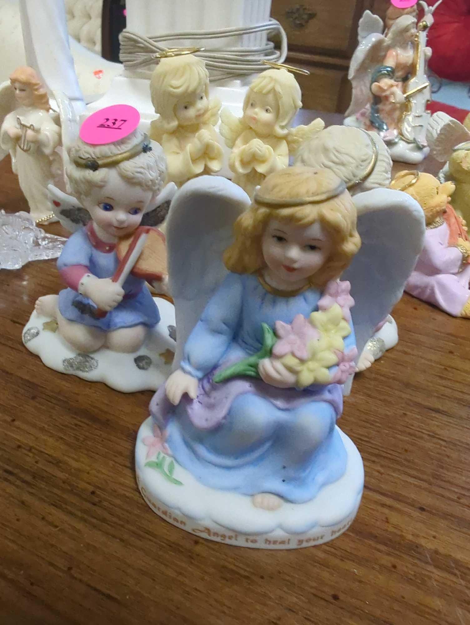 Lot of 4 Figurines to include, Studio Heavenly Angels Figurine By Tom Rubel An Angel Is Praying For