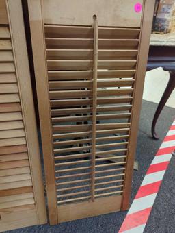 Set of two vintage wood shutters. Comes as is shown in photos. Appears to be used. 12"W x 28"H