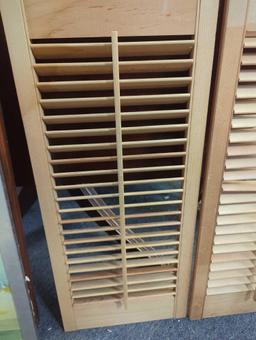 Set of two vintage wood shutters. Comes as is shown in photos. Appears to be used. 12"W x 28"H