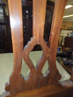 19th Century Centenial Chipendale Mahogany Side Chair, Back Of Chair has a Piece Missing, Legs Have