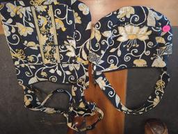 Lot of 2 Vera Bradley Hipster Pattern Purses including Cross Body Purse and Shoulder Purse, Both