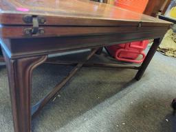 Old Style Heritage Flip Top Coffee Table/Game Table with Built in Cubby, Appears to have Some Water