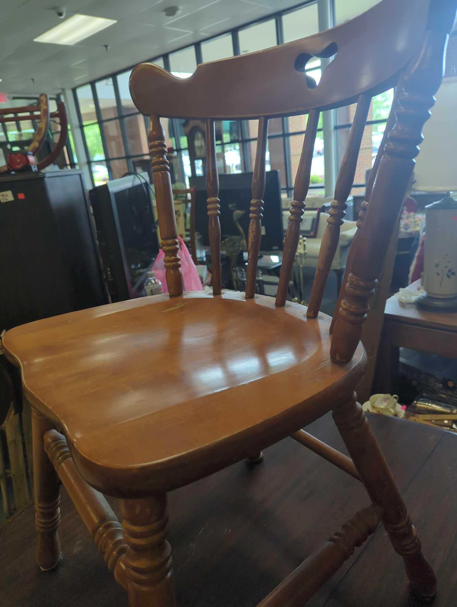 Colonial Style Maple Dining Chair by Tell City Furniture, Approximate Dimensions - 31" H x 22" W x