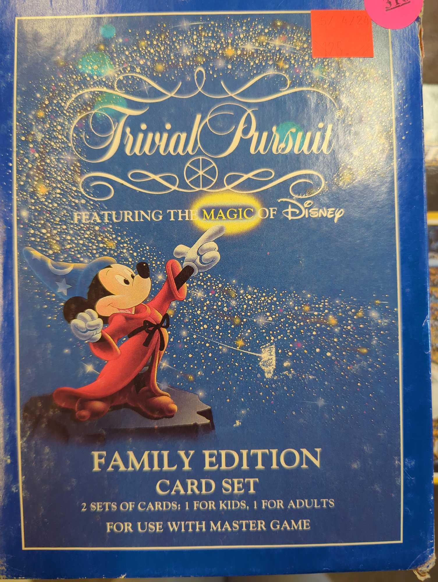 Lot of 2 Items To Include, Trivial Pursuit Disney Family Edition Card Set, And MasterPieces Sports