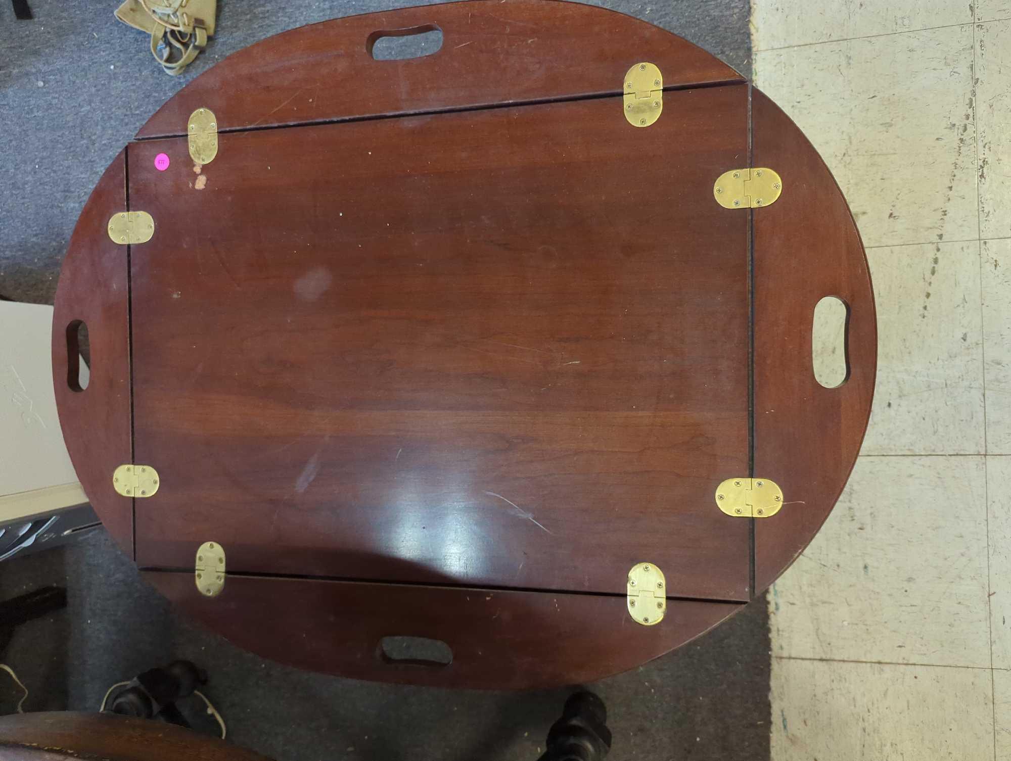 Vintage hinged cherry wood end/coffee table, Also Known As A Butler's Table, Measure Approximately