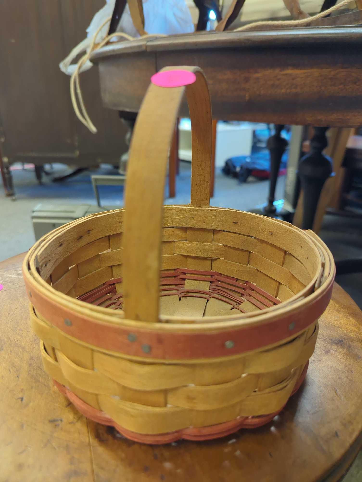 Longaberger 1985 Red Christmas Collection Cookie Basket, Basket #2, What you see in photos is what