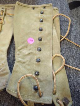 Replica of WWI US Canvas Boot Leggins Size 3, is in Great Condition What you see in photos is what