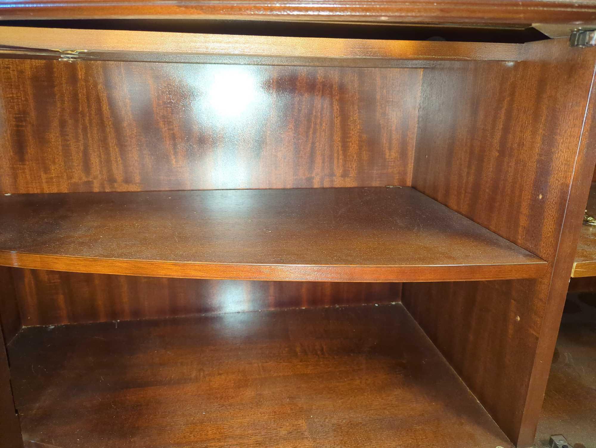 (Bring Help with This Item) Baker China Cabinet Breakfront Bookcase Palace Curved Glass, Missing