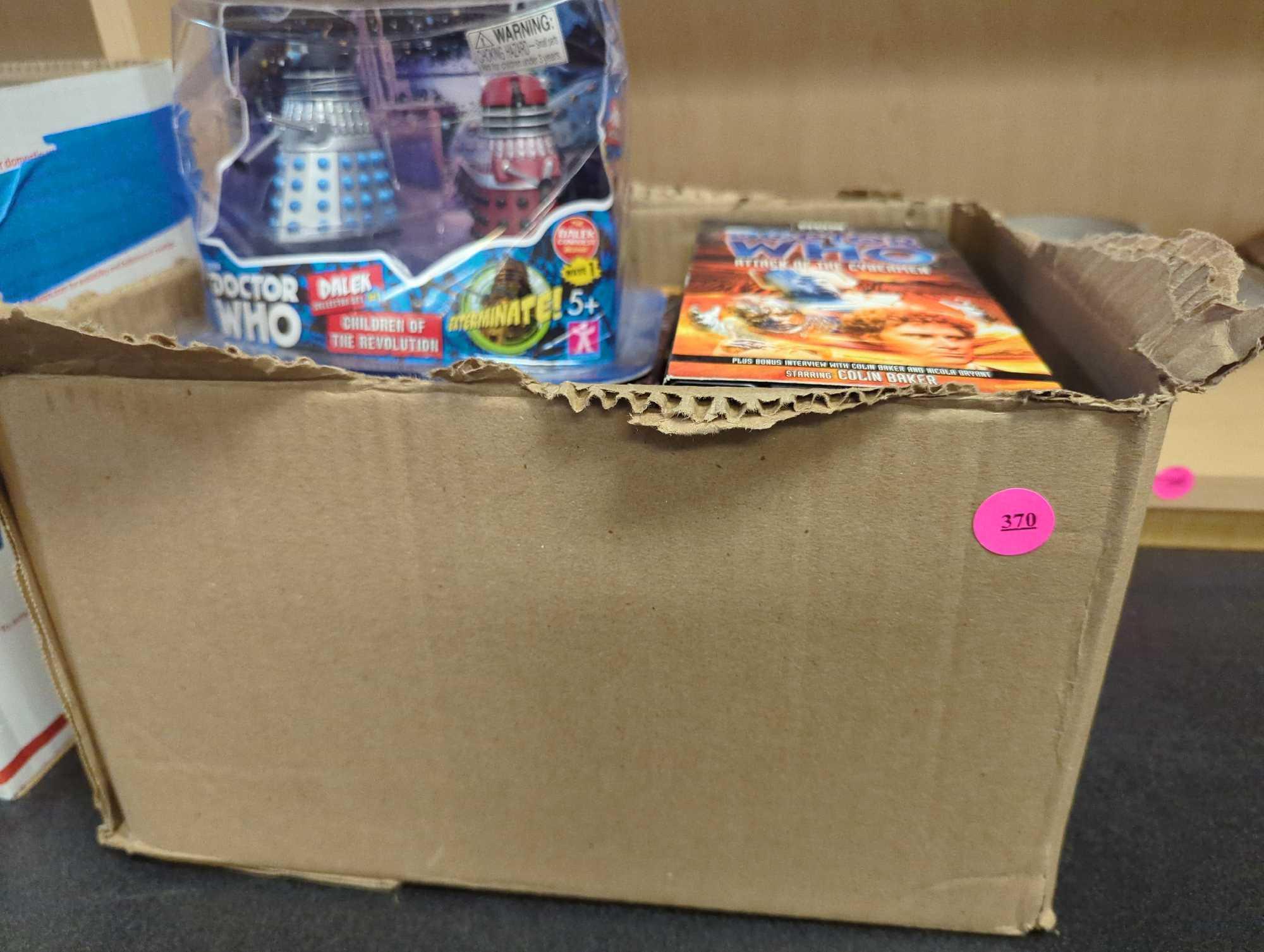 Box Lot of Assorted Items to Include, BBC Doctor Who "Attack Of The Cyberman" Video Tape, Excalibur
