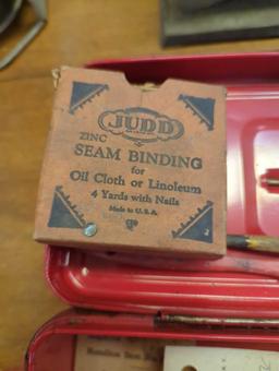 Red Metal U Tility Box (Tool Box) with Contents Inside to Include, Blue Ribbon Prime Neatsfoot