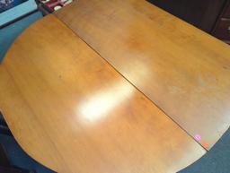 Colonial Style Maple Drop Leaf Dining Table, Legs Move to Hold Up Leafs, Approximate Dimensions